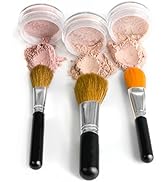 TRIO WITH BRUSHES (EBONY) Full Size Kit Mineral Makeup Brush Set Foundation Concealer Blush Bare ...