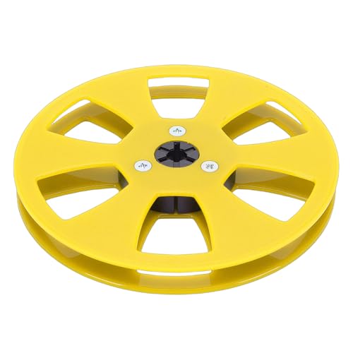 Cuifati Bobine de Réception Vide, Bobine de Ruban Adhésif à 6 Trous de 1/4 à 5 Pouces, Plaque Vide D'ouvreur de Pièce de Machine de Remplacement de D'ouverture Universelle, pour (YELLOW)
