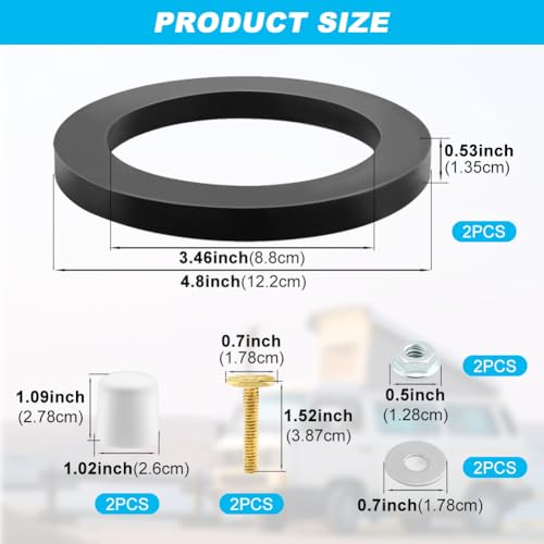 Image of RV Toilet Seal, Replacement for Dometic 300 /310 /320 Toilet, RV Toilet Flush Seal Kit 385311652, RV Toilet Flange Seal
