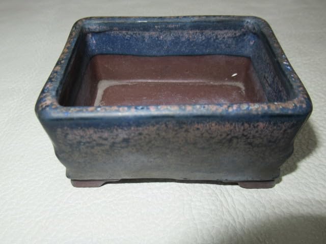 Amazon.co.jp: 1970年頃東京 植松陶翠 陶翠 海鼠釉 四方鉢 盆栽鉢 豆鉢