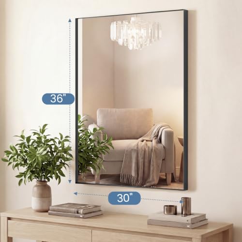 Image of NEWBULIG 30 inchx36 inch Vanity Mirror, Bathroom Mirrors for Over Sink, Black