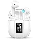 cuffie bluetooth, auricolari bluetooth 5.3 stereo hifi con 4 hd mic, 48ore mini cuffie wireless in ear ip7 impermeabili, 3g ultra leggero, led display, cuffiette bluetooth senza fili per android ios