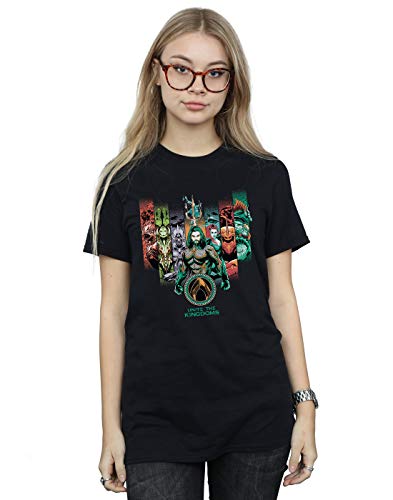 DC Comics Women's Aquaman Unite The Kingdoms Boyfriend Fit T-Shirt Black Medium