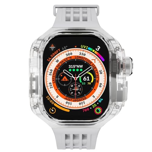 Kit modification Apple Watch Ultra 49mm coque transparente agate caoutchouc - 3