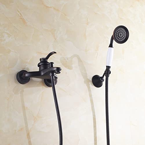 Mitigeur d'eau chaude et froide anti-calcaire robinet de baignoire cuivre noir