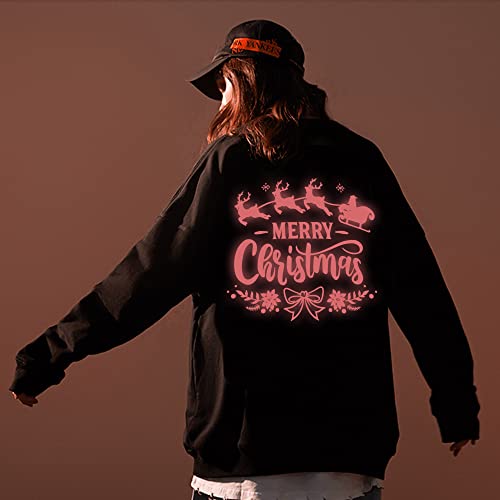 Image of HTVVETUR Glow in The Dark HTV Heat Transfer Vinyl Roll 12 Inch by 5 Feet Iron on DIY for T-Shirt PU Stretch Elastic HTV Vinyl (Dark in Glow Neon Pink, 5FT)