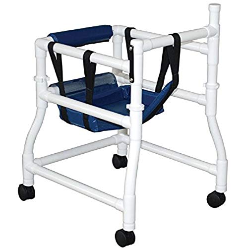 MJM International 415-3 Stroller Walker, 250 lbs wt Capacity, Royal Blue/Forest Green/Mauve