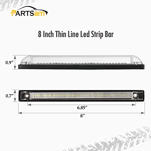 Tira de luces LED blanca de 8" para vehículo 2 piezas miniatura 4