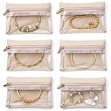MAYCREATE® 6 Pcs Jewellery Pouch Jewellery Organisers Pouch Bag Zipper Velvet Small Pouches for Storage Travel Organisers for Necklaces Bracelets Rings Earrings Brooches