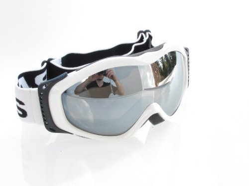 Lunettes de ski RAVS blanc argent masque snowboard hiver anti-buée confortable