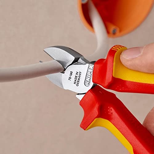 Knipex Pince coupante de côté chromée, isolées par gaines bi-matière, certifiées VDE 160 mm 70 06 160