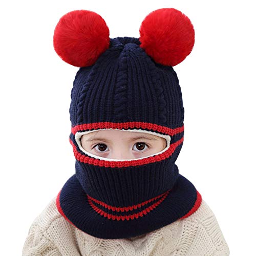 Baby Boys Girls Winter Hats Warm Cozy Knitted Scarf Earflap Beanie Fleece Lining Caps3