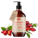 QKnatur - Aceite de Rosa Mosqueta Orgánico - 250 ml - para Cicatrices y Estrías - Para cara y cuerpo - Antiarrugas y Antiedad- BIO y Vegano - Prensado en Frío