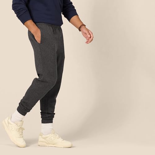 Image of Amazon Essentials Men's Relaxed Fit Fleece Joggers Sweatpants with Drawstring Waist, Tapered Leg, Ribbed Cuffs, Brushed Interior