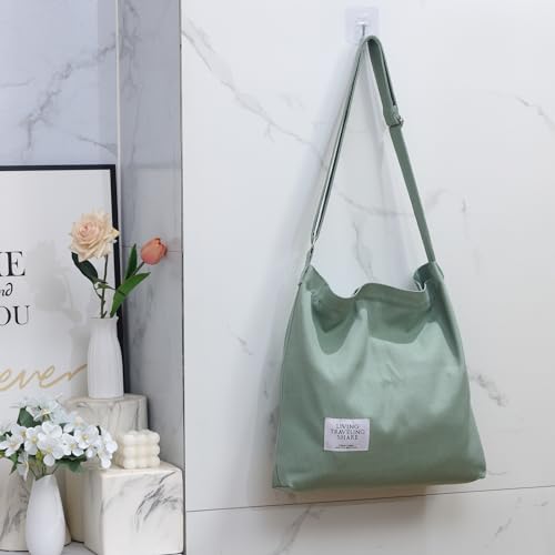 Image of COOLOME Canvas Tote Bag for Women - Crossbody, Shoulder, Travel & Beach Bag