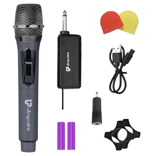 ULTRAPROLINK Dynamic Wireless Microphone & Receiver Set |UHF Frequency| 50m/164ft Operating Distance |for Karaoke,Singing,Podiums,Home Theatres, Party Speakers,Portable Speakers| Sonic Solo