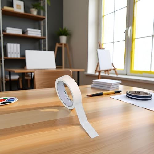 Image of White Multi-Purpose Masking Tape Total Length 20M Writable Masking Tape Inch 1 Inch Wide Painters Tape for Art Painter Tape 4 Kinds Optionals 0.47'' /0.71'' /0.94'' /1.42''