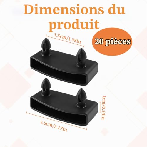 Huxiny Embout Latte Sommier, 20 pièces Support Lattes pour Sommier, Supports pour Som mier à Lattes, Embouts LAT tes pour Som mier, Supports latéraux de Rechange de Larga Duración – vue 2
