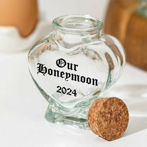 Custom Heart-Shaped Honeymoon Sand Keepsake Jar - Personalized Glass Jars with Engraved Date for Wedding Favors and Décor - Image 6