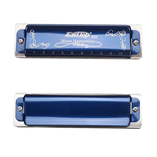 Harmonica T008k 10 trous Harmonica Blues Édition limitée diatonic instrument de harpe bleu a B C D E F G clé avec… - Les Beatles, Paul McCartney, John Lennon, RIngo Starr, George Harrison Harmonica T008k 10 trous Harmonica Blues Édition limitée diatonic instrument de harpe bleu a B C D E F G clé avec… – Image 3