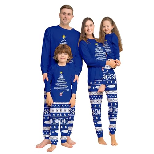 Matching Christmas Pyjamas Sets for Family Christmas Pj Matching Women Men Kids Baby Cotton Soft His and Hers Pjs Couples Comfortable Family for Xmas Nightwear Tops Long Sleeve and Pants Sleepwear