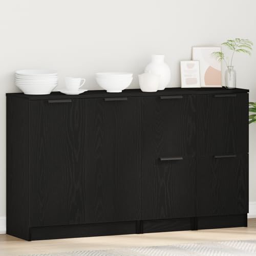 Aparador de madera noble con aspecto de roble negro duradero y modular para salon 2
