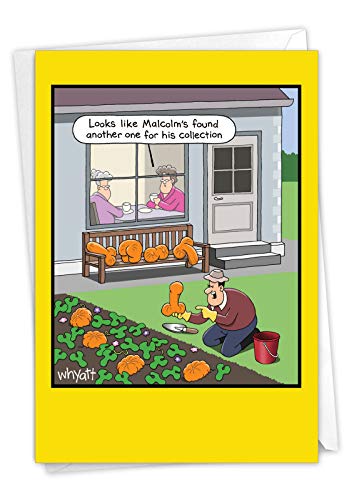 Nobleworks - Happy Halloween Card Funny - Adult Fun Cartoon Humor, Spooky Greeting Notecard With Envelope - Rude Vegetables C6094Hwg #TOP10