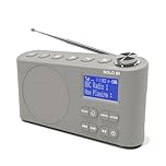 DAB/DAB+ & FM Portable Digital Radio | Bluetooth | Rechargeable Battery | Dual Alarms & Sleep Timer | Perfect for Home, Office or Outdoors | AZATOM Solo B1 (Grey)
