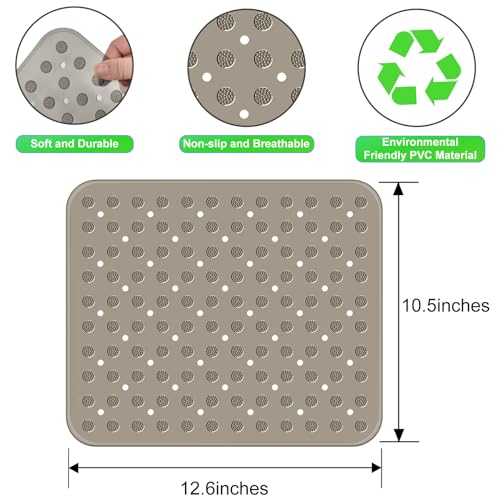 Coopay 2 Pack Kitchen Sink Mat Plastic Protect Mat PVC Eco-friendly Kitchen Adjustable Stainless steel/Porcelain Dish Drying Pad Protector for Bottom of Sink, 12.6 x 10.5 Inches (Gray) by Coopay - Image 2