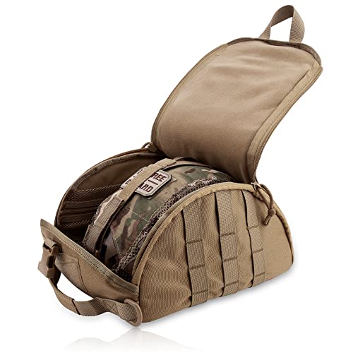Tactical Helmet Bag Pack,Multi-Purpose Molle Storage Military Carrying Pouch for Sports Hunting Shooting Combat Helmets. … (COYOTE BROWN)