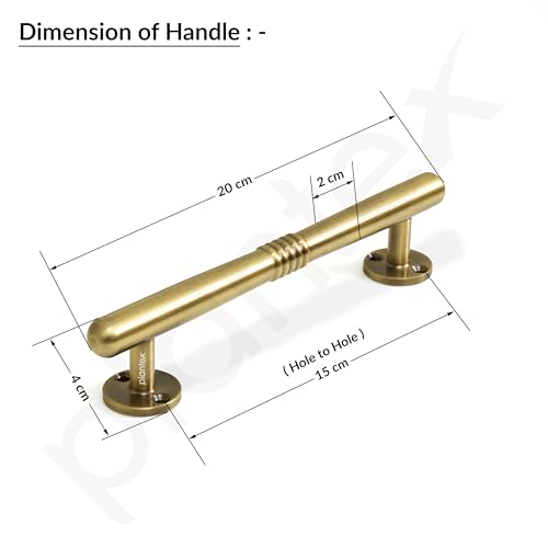 Image of Plantex Main Door Handle /Stainless Steel Handle for Door /8 Inch Pull-Push Handle /3 Years Warranty Pack of 1 (S-142, Brass Antique)