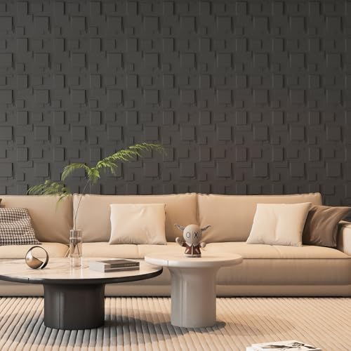 Art3d 20 Pack Decorative 3D Wall Panels, 19 Sq.Feet PVC Interior Wall Décor, 11.8"x11.8", Black by Art3d - Image 4