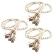fairy maker Wood Bead Garland Set,3 pcs Farmhouse Rustic Country Beads with Tassles Wall Hanging Décor