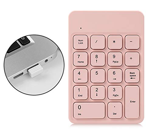 Chaya Numeric Keypad - Mini 18 Keys Portable Slim Number Pad Computer Accessories Compatible With Ip, Android, Mac, Windows For Laptop &Tablet (Pink) #TOP2
