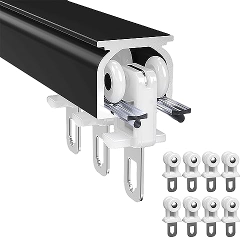 Rail de rideau de plafond en aluminium double rangère robuste pour rideaux