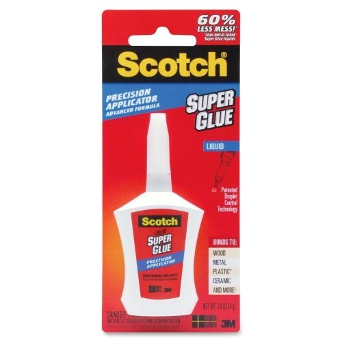 Wholesale CASE of 25 - 3M Scotch Super Glue In Precision Applicator-Super Glue Liquid, Precision Applicator, .14oz., Clear