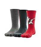 Under Armour Phenom Crew - Calcetines unisex para niños, 3 pares