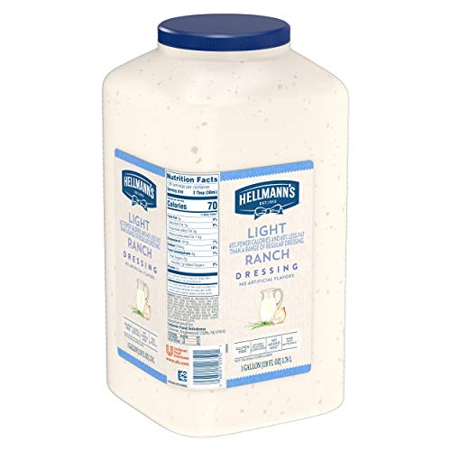 Hellmann's Light Ranch Salad Dressing Jug Gluten Free, No Artificial Flavors, Added Msg Or High Fructose Corn Syrup, 1 Gallon (Pack Of 1) #TOP6