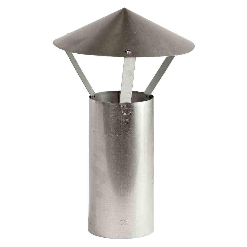 FIREFIX A110/RH - Sombrero de Lluvia (galvanizado, Altura: 420 mm, diámetro: 110 mm, para Tubos de 0,6 mm de Grosor), Color Plateado