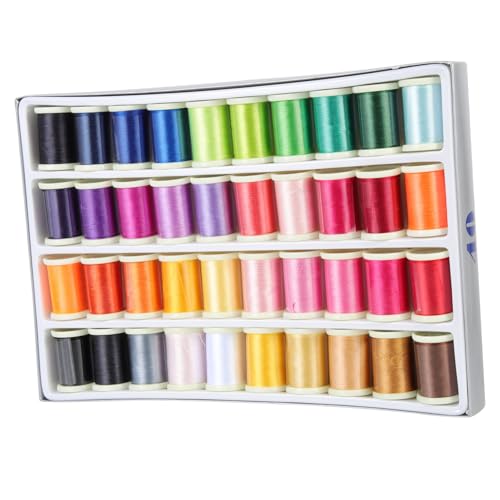 Baluue 40 rollos Colores Hilo de Bordar Kit DIY para Coser Mano Hilo de Bordado Seguro y Suave para Personalizar Ropa y Manualidades