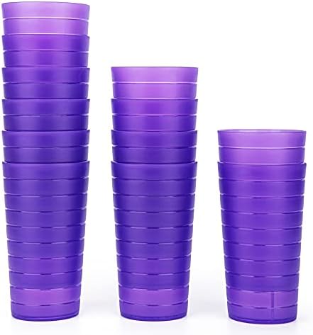 KX-WARE Mixed Drinkware 22-ounce Plastic Tumblers/Drinking Glasses/Party Cups/Iced Tea Glasses Set of 12 Purple | Unbreakable, Dishwasher Safe, BPA Free