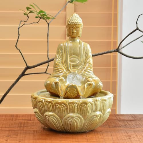 Generic Ceramic Fountain Tabletop Water Feature Indoor Home Office Kitchen Buddha Decoration Gift thumb #3