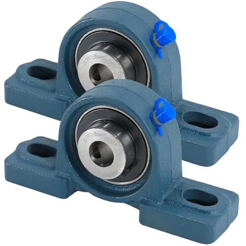 Image of CHR 2 Pack UCP201-8 Pillow Block Bearings | Mounted Pillow Block Bearings - Chrome Steel with 1 /2 inch Bore | ISO 9001-2015 Certified