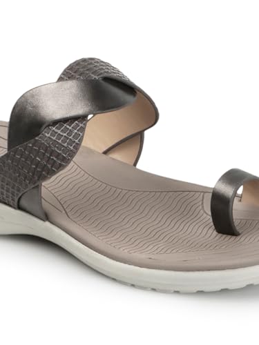 Image of Carlton London Women's Comfort Sandals | Stylish Slip on Flats with Cushioned Soles | Trendy Lightweight Durable & Comfortable Fashion Sandal for Outdoor Use