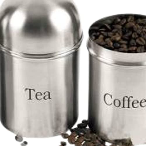 REBOUND Tea Coffee Sugar Canisters With Airtight Lid - Set Of 3 Polished Stainless Steel Silver Grey Kitchen Storage Jars/Containers - Image 4