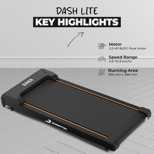 Image of Durafit91 Dash Lite 2.5HP Peak BLDC Motor Walkpad Treadmill with Remote Control |100 kg User Capacity Walking Pad| 8 km /h Max Speed | LED Display with Under-Desk Design | Home Use