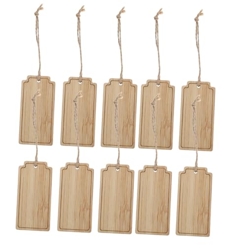 TOYANDONA 10 Etiquetas Colgantes Pequeñas De Bambú Para Jardín Marcadores De Flores Verduras Jardinería Plantas Injertos Macetas Viveros Madera Color Caqui