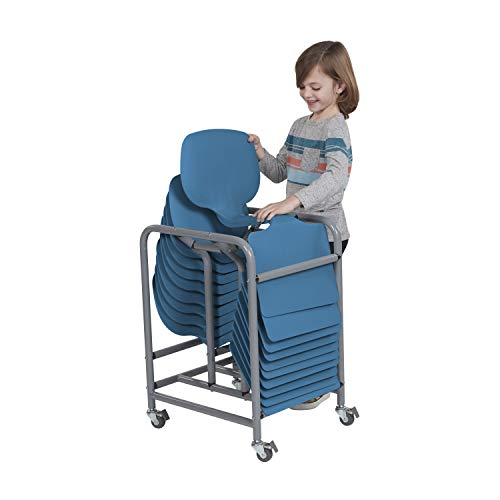 ECR4Kids The Surf Storage Rack with 10 Surf Desks Package, Mobile Storage Cart for Portable Lap Desks, Flexible Seating for Classrooms, Peacock Blue (10-Piece Set)