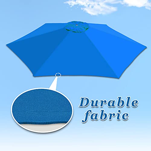 Strong Camel Replacement Patio Umbrella Canopy Cover For 8.2Ft 6 Ribs Umbrella (Canopy Only)-Blue #TOP2