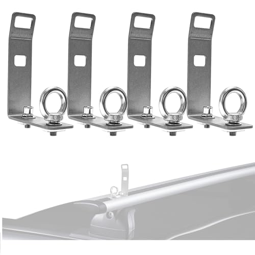 Roof Rack Load Stops,4Pcs Load Stops Replacement T-Slot Truck Cross Bar,Stainless Steel Accessories,for Ladders, Kayaks, Skis, Firewood, Mountain Bikes
